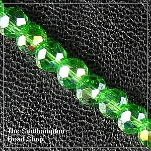 Chinese 4mm Round Crystals - Fern Green AB
